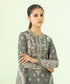 Women's Winter Unstitched Light Khaddar Grey 2 Piece Suit